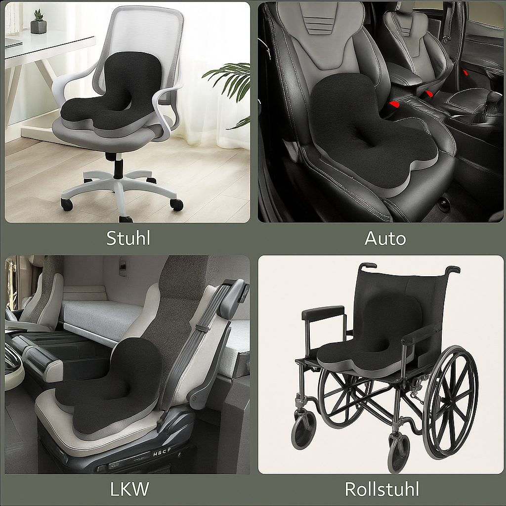 Orthopädisches Sitzkissen mit Rückenlehne
