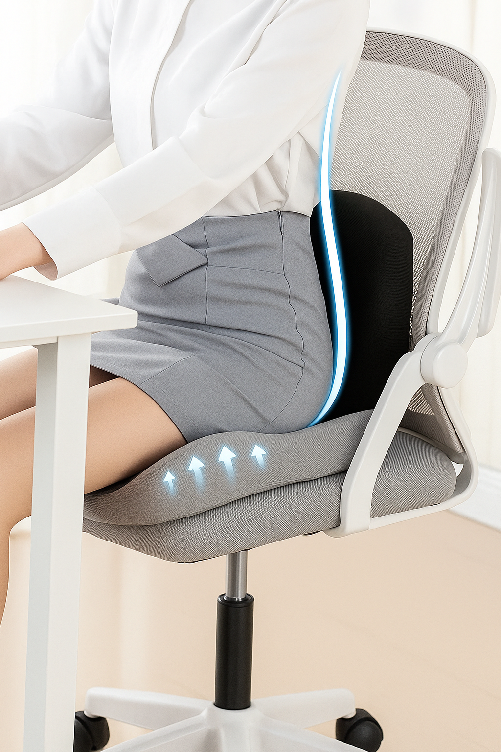 Orthopädisches Sitzkissen mit Rückenlehne